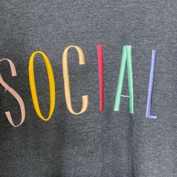 WILDFOX Social Side Slit Sweatshirt Lounging Relaxing Weekend Top Blue XL - Picture 6 of 13